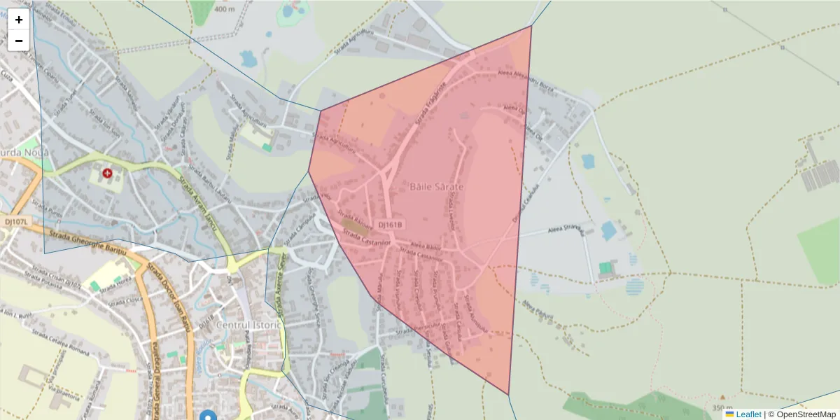 Hartă a codului poștal  și a codurilor poștale învecinate