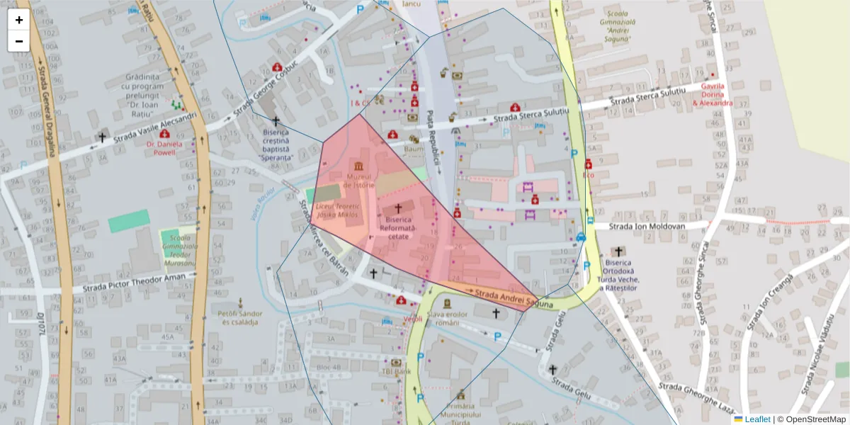 Hartă a codului poștal  și a codurilor poștale învecinate