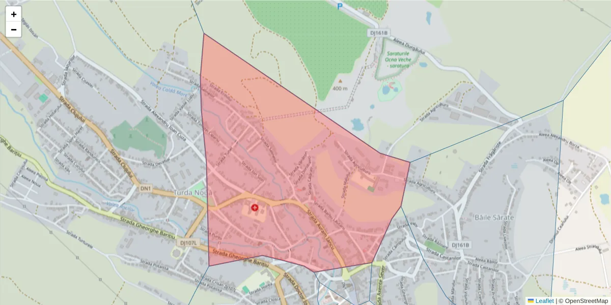 Hartă a codului poștal  și a codurilor poștale învecinate