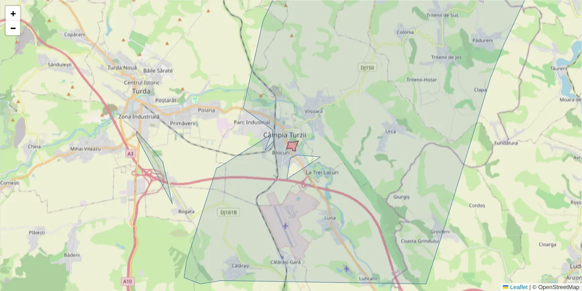 Hartă a codului poștal  și a codurilor poștale învecinate
