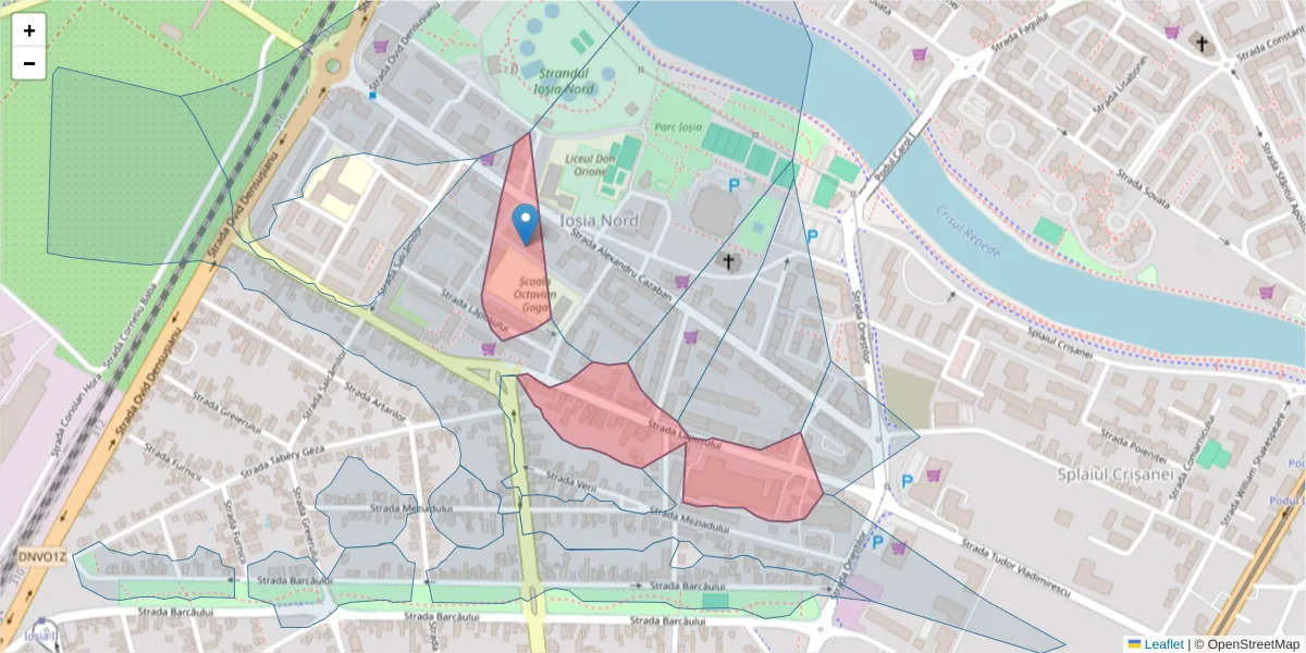 Hartă a codului poștal  și a codurilor poștale învecinate