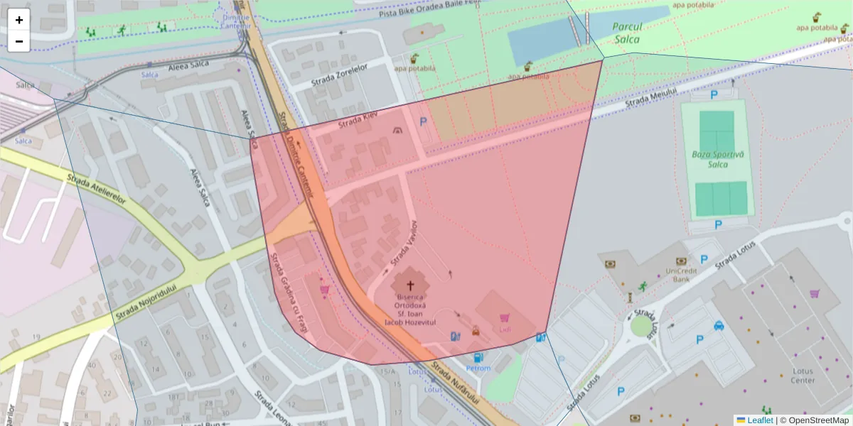 Hartă a codului poștal  și a codurilor poștale învecinate