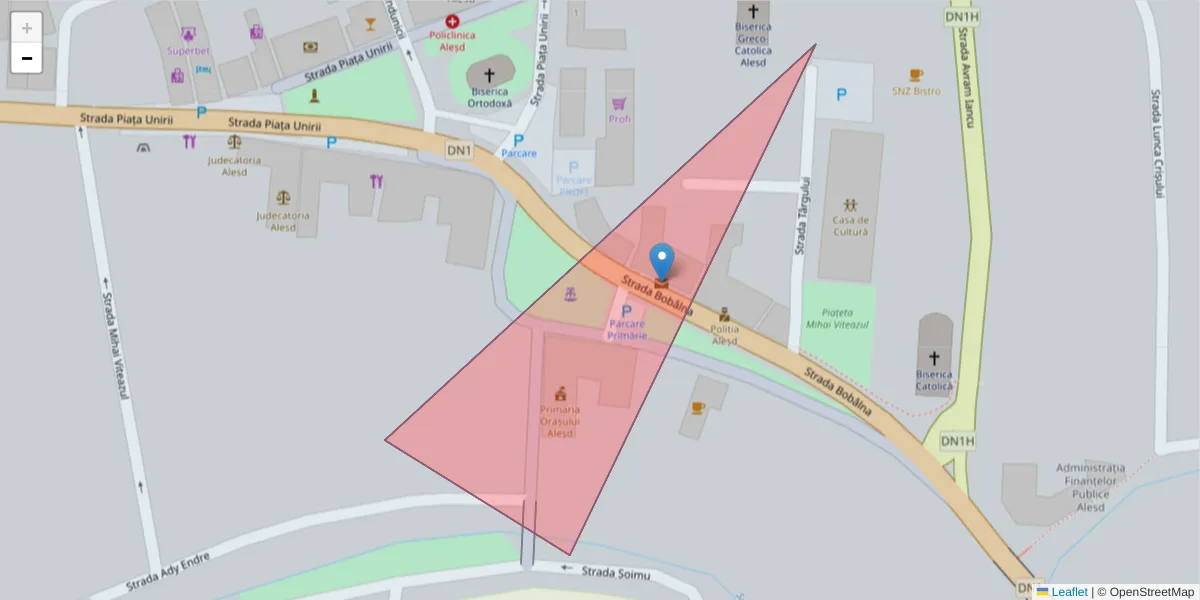 Hartă a codului poștal  și a codurilor poștale învecinate