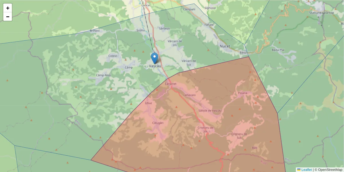 Hartă a codului poștal  și a codurilor poștale învecinate