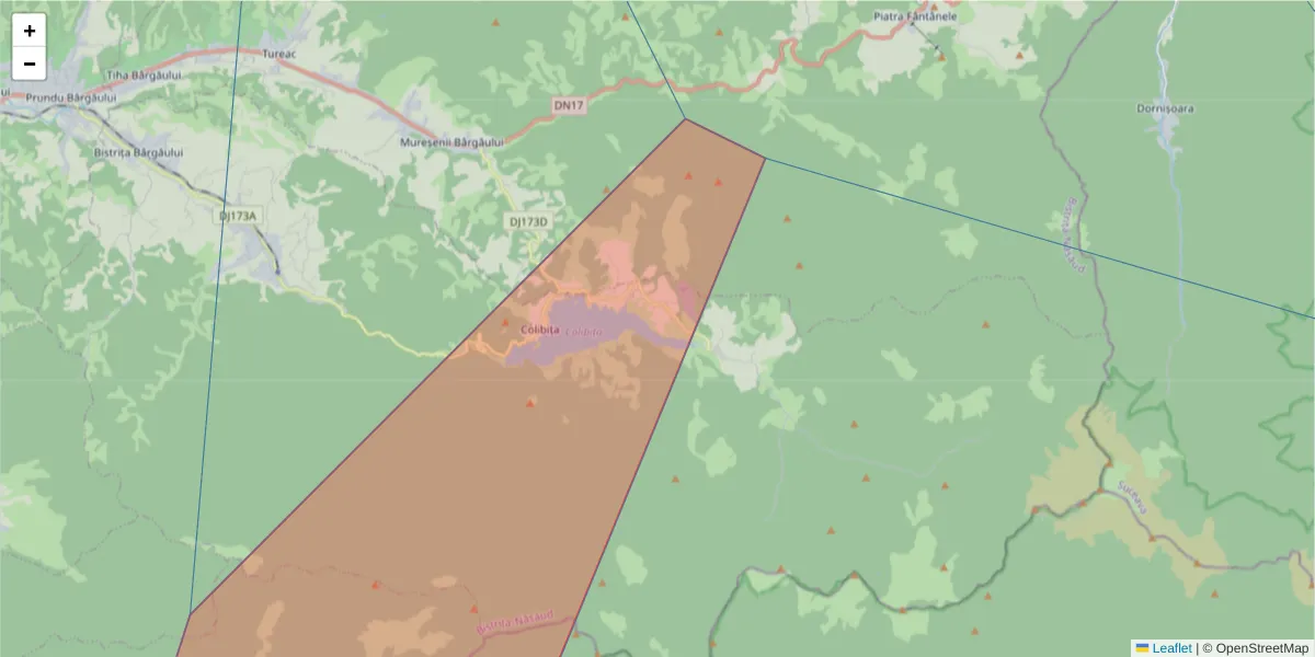 Hartă a codului poștal  și a codurilor poștale învecinate