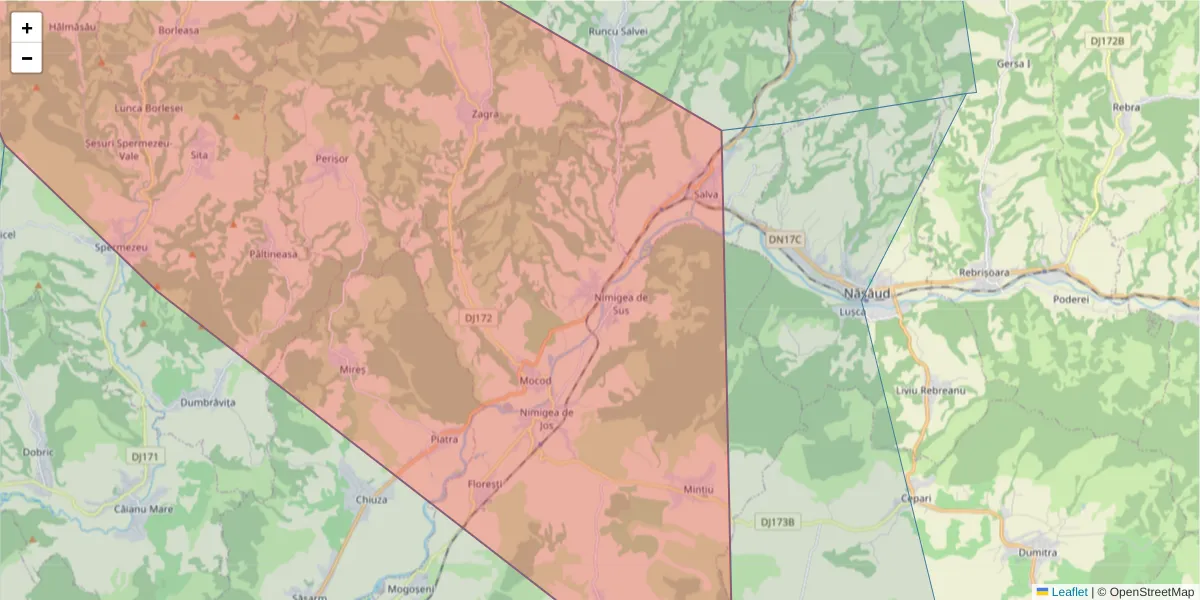 Hartă a codului poștal  și a codurilor poștale învecinate