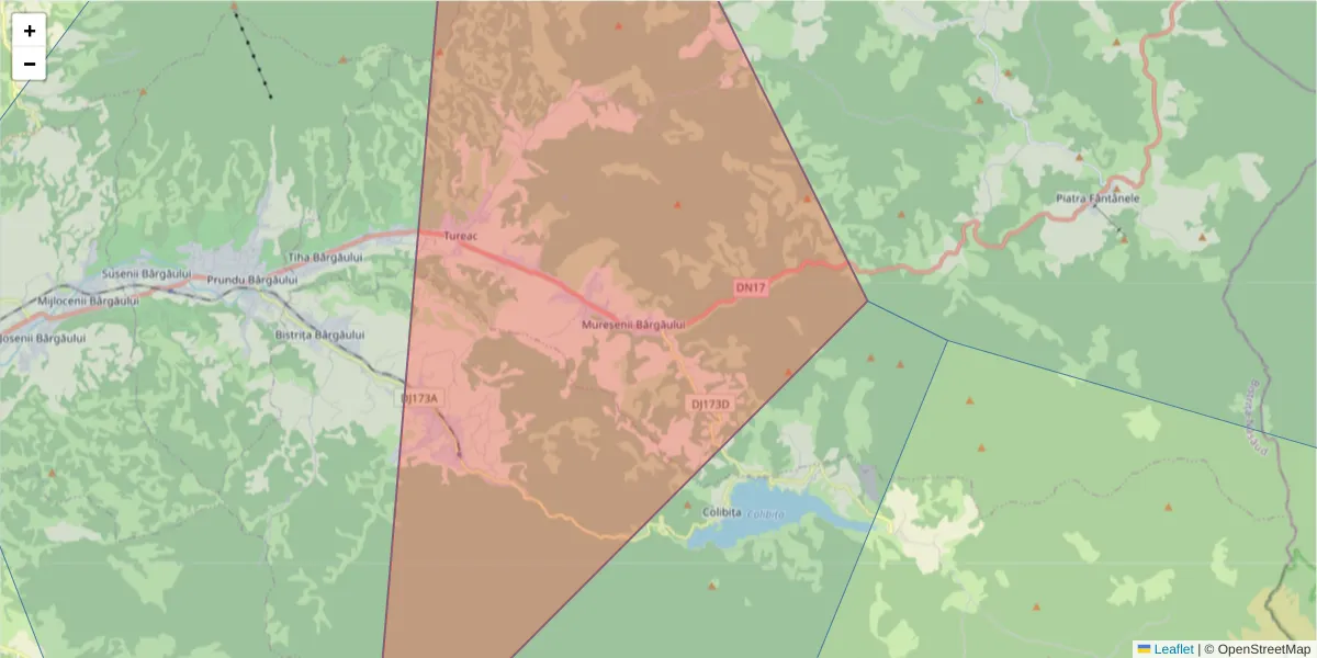 Hartă a codului poștal  și a codurilor poștale învecinate