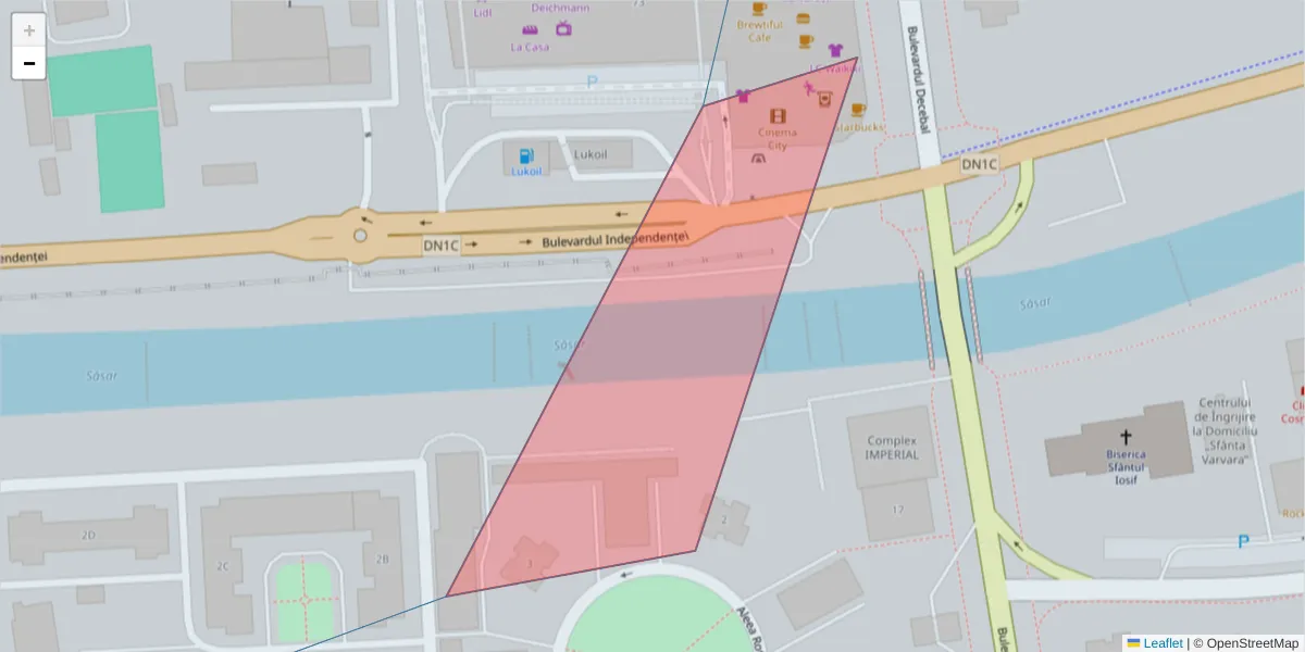 Hartă a codului poștal  și a codurilor poștale învecinate