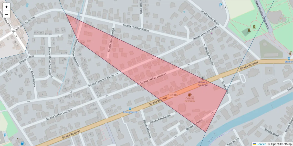 Hartă a codului poștal  și a codurilor poștale învecinate