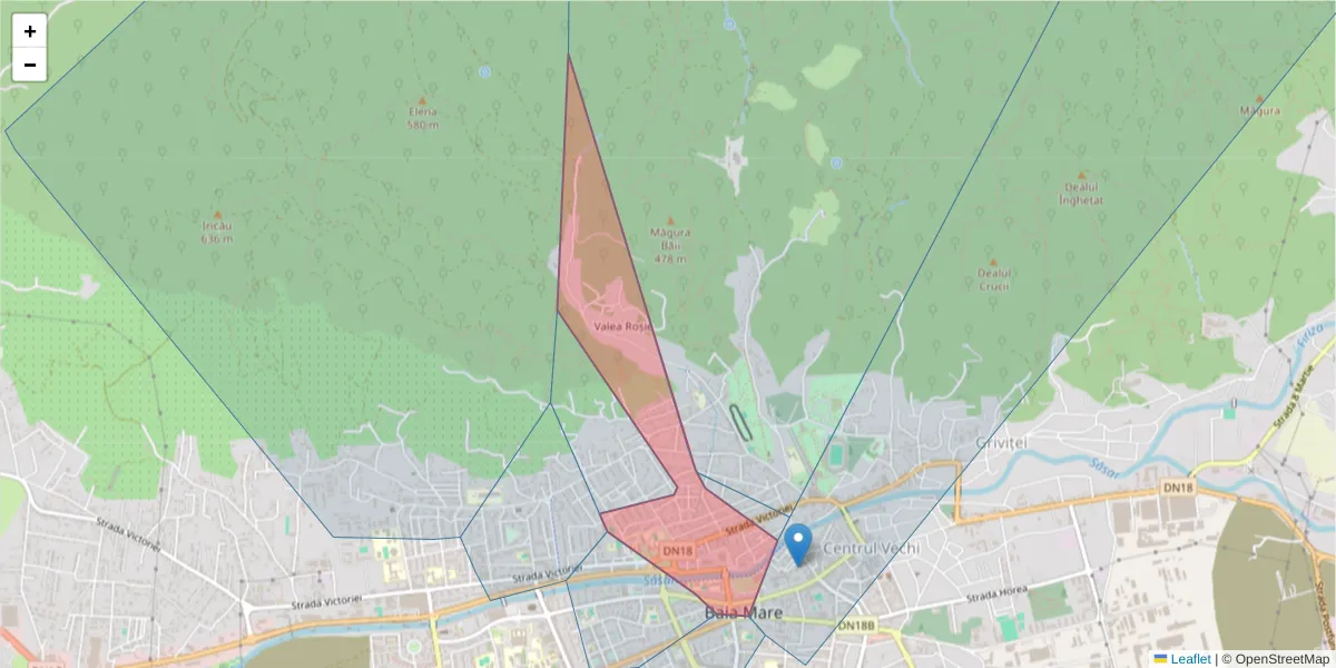 Hartă a codului poștal  și a codurilor poștale învecinate