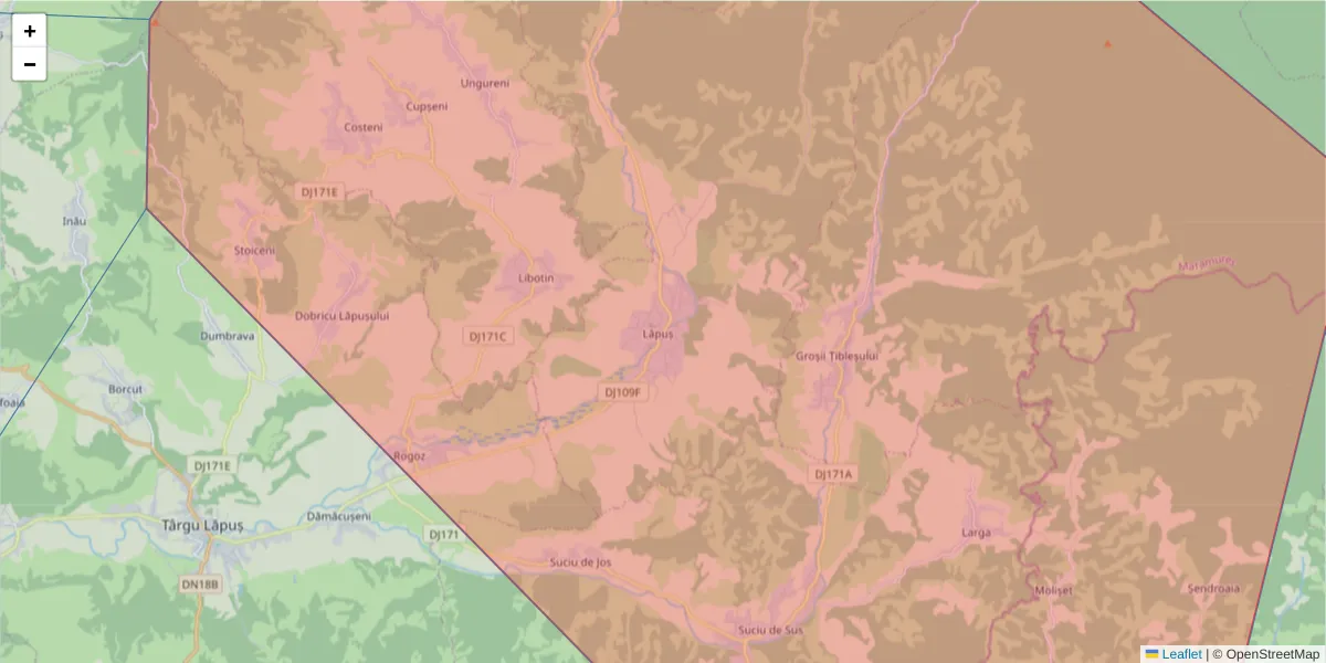 Hartă a codului poștal  și a codurilor poștale învecinate