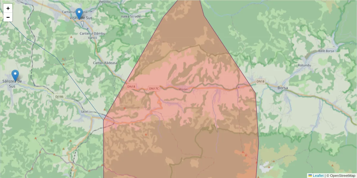 Hartă a codului poștal  și a codurilor poștale învecinate