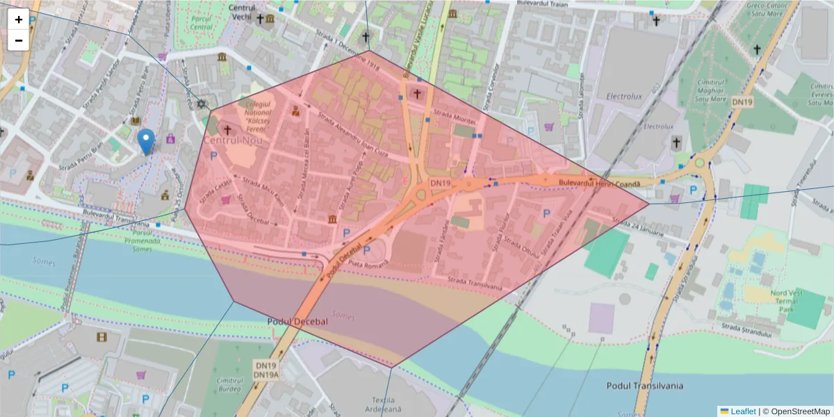 Hartă a codului poștal  și a codurilor poștale învecinate