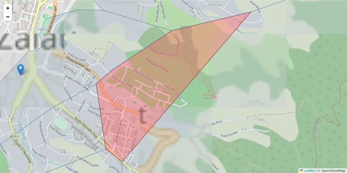 Hartă a codului poștal  și a codurilor poștale învecinate