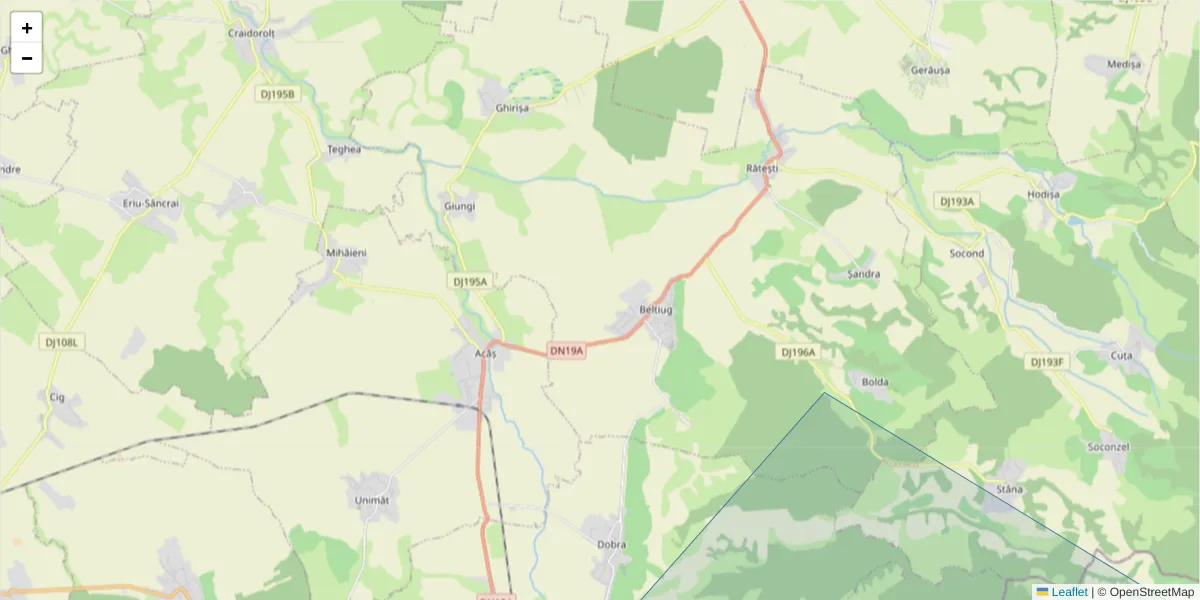 Hartă a codului poștal  și a codurilor poștale învecinate