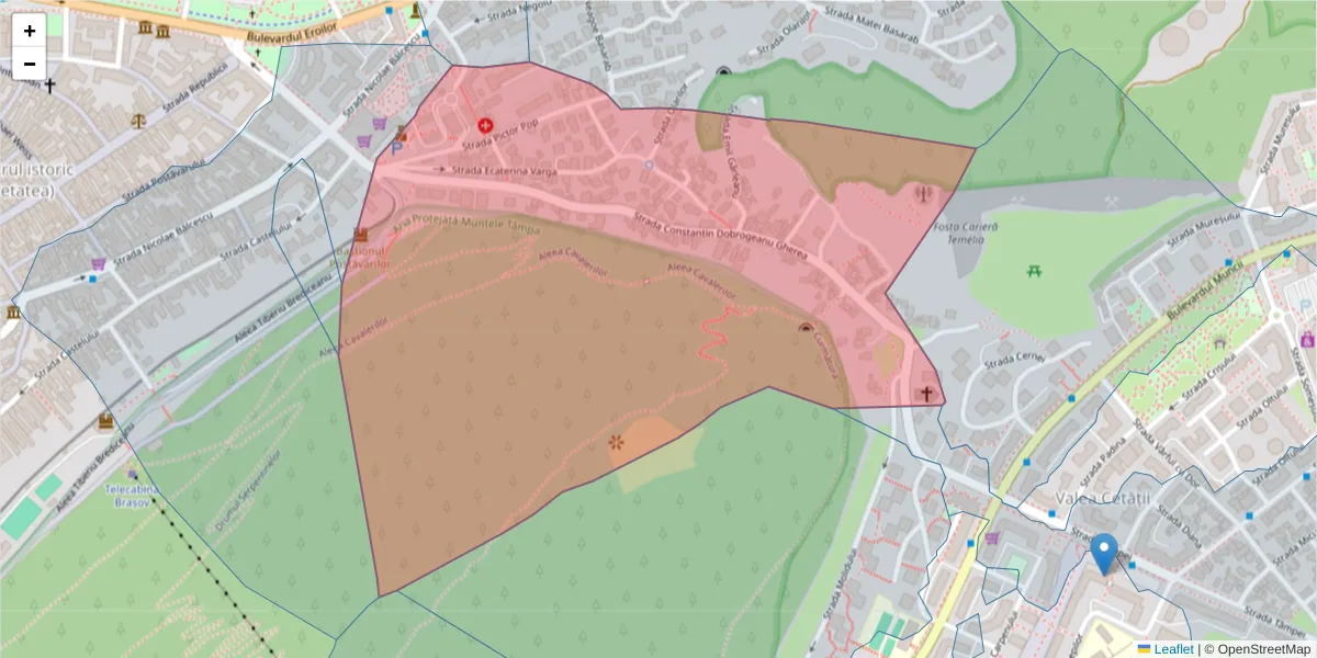 Hartă a codului poștal  și a codurilor poștale învecinate