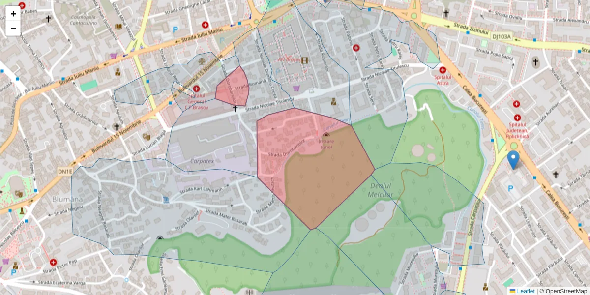 Hartă a codului poștal  și a codurilor poștale învecinate