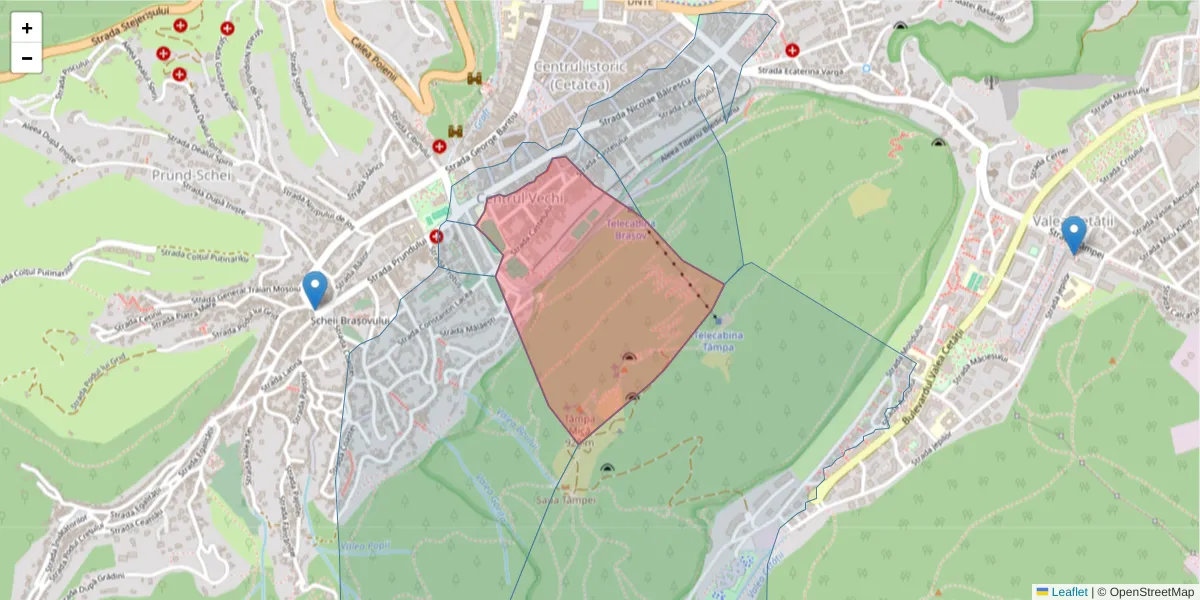 Hartă a codului poștal  și a codurilor poștale învecinate