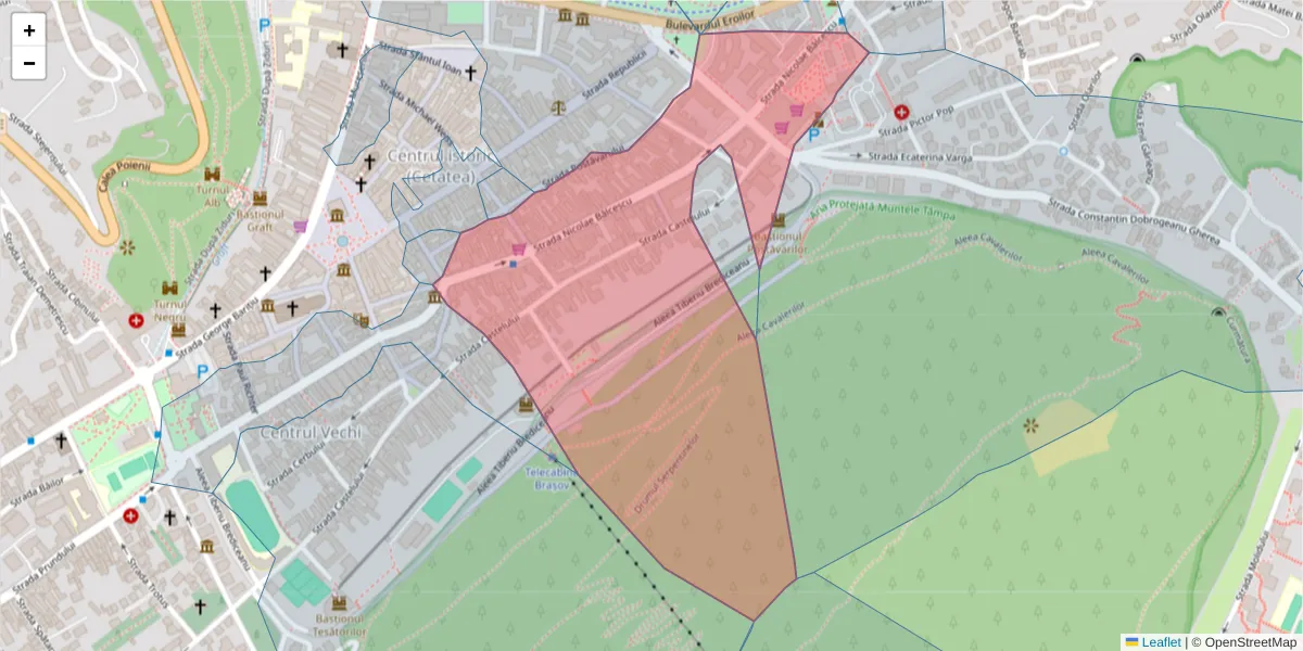 Hartă a codului poștal  și a codurilor poștale învecinate