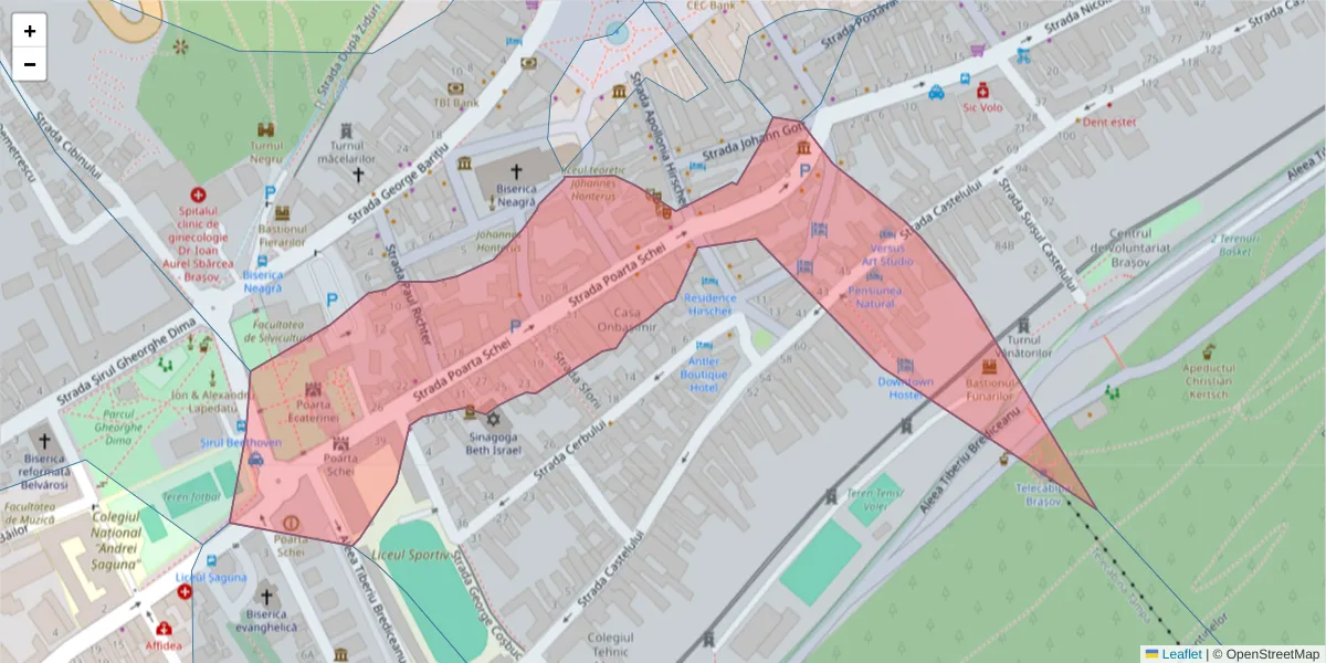 Hartă a codului poștal  și a codurilor poștale învecinate