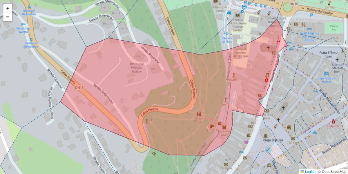 Hartă a codului poștal  și a codurilor poștale învecinate