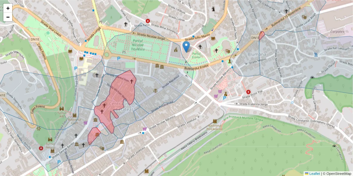 Hartă a codului poștal  și a codurilor poștale învecinate