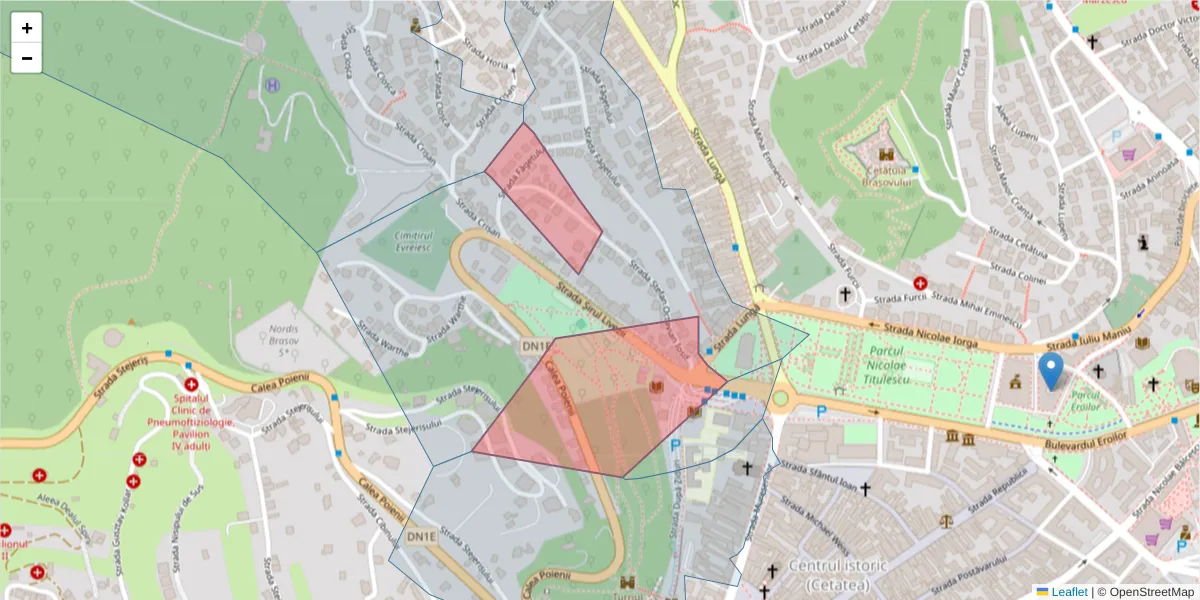 Hartă a codului poștal  și a codurilor poștale învecinate