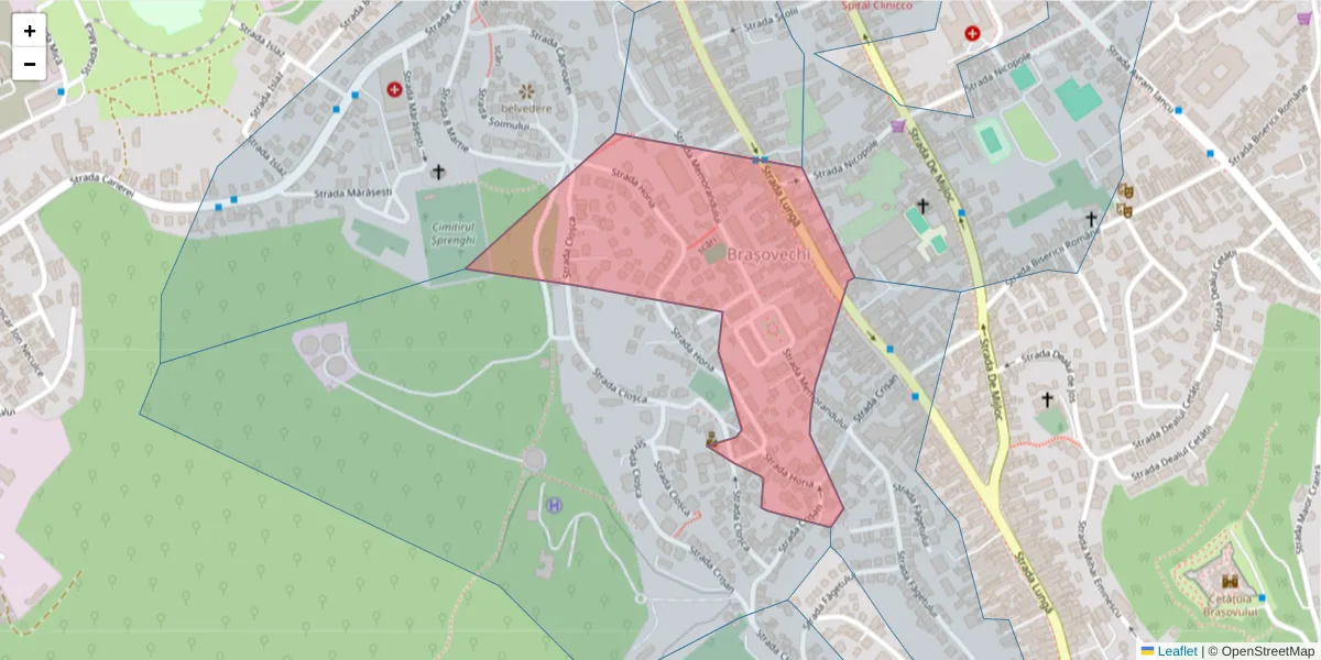 Hartă a codului poștal  și a codurilor poștale învecinate