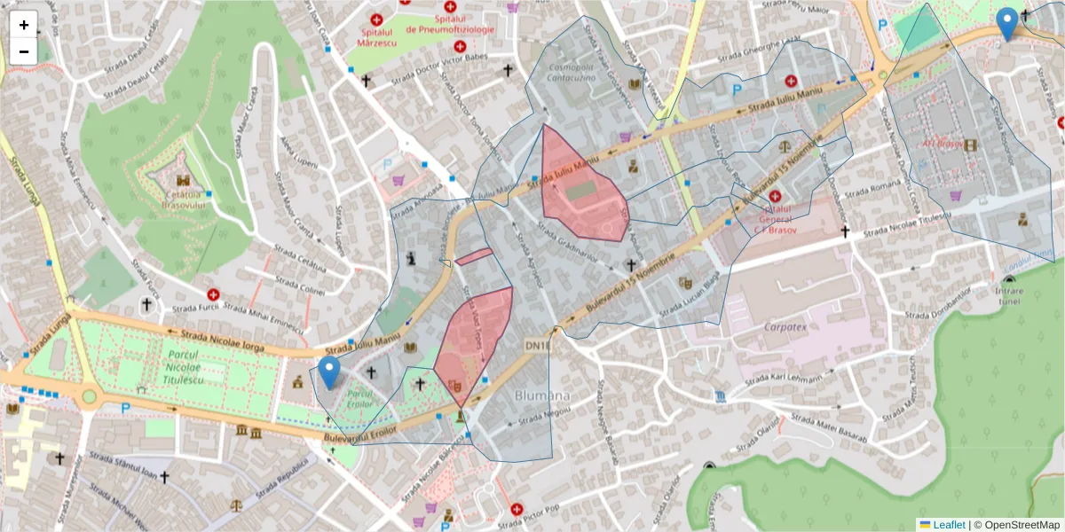 Hartă a codului poștal  și a codurilor poștale învecinate