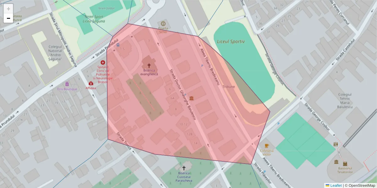 Hartă a codului poștal  și a codurilor poștale învecinate