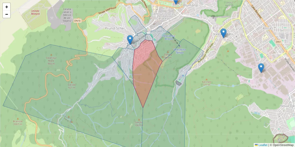 Hartă a codului poștal  și a codurilor poștale învecinate