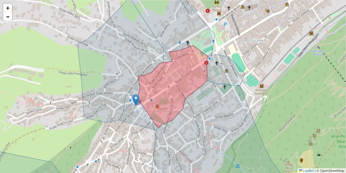 Hartă a codului poștal  și a codurilor poștale învecinate