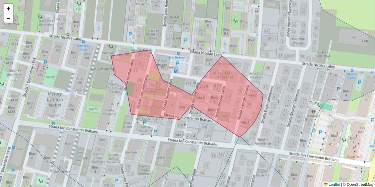 Hartă a codului poștal  și a codurilor poștale învecinate