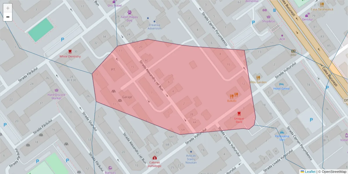 Hartă a codului poștal  și a codurilor poștale învecinate