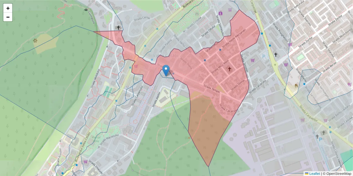 Hartă a codului poștal  și a codurilor poștale învecinate