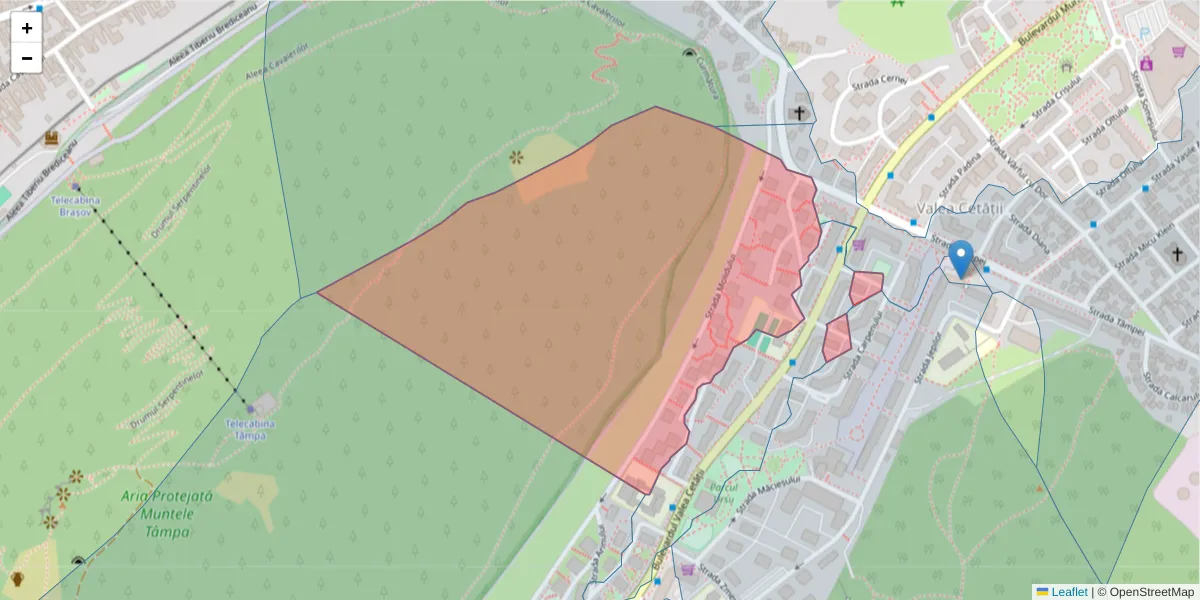 Hartă a codului poștal  și a codurilor poștale învecinate