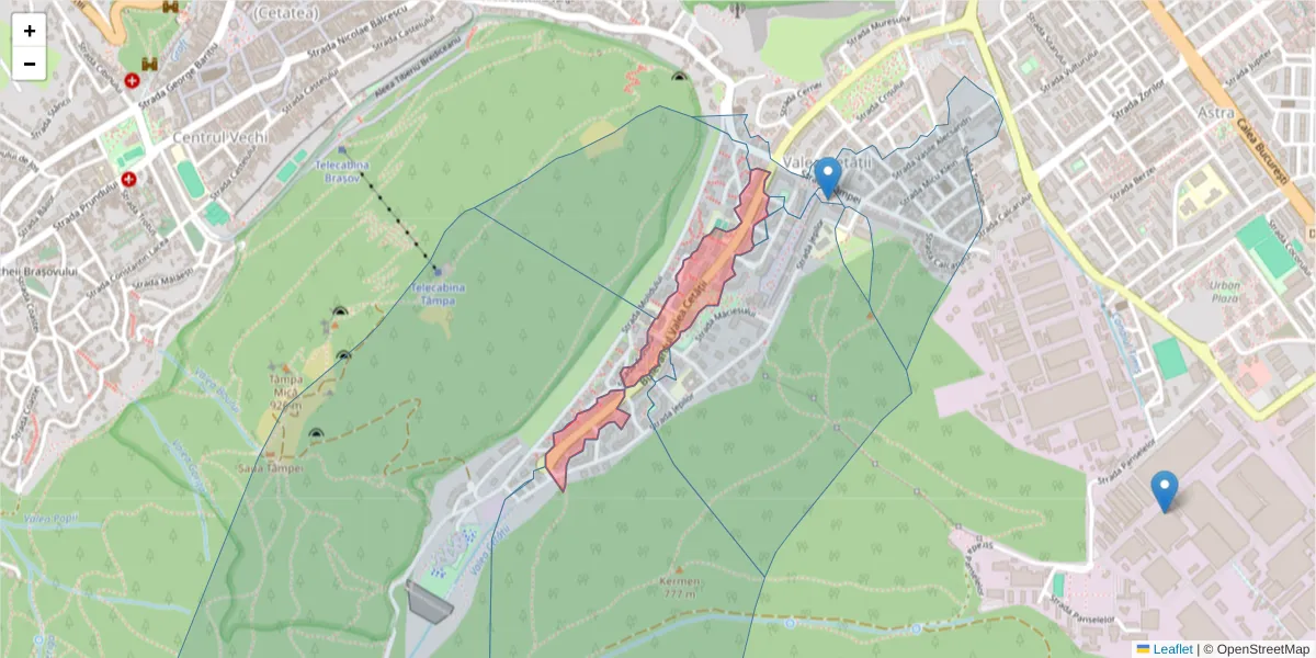 Hartă a codului poștal  și a codurilor poștale învecinate