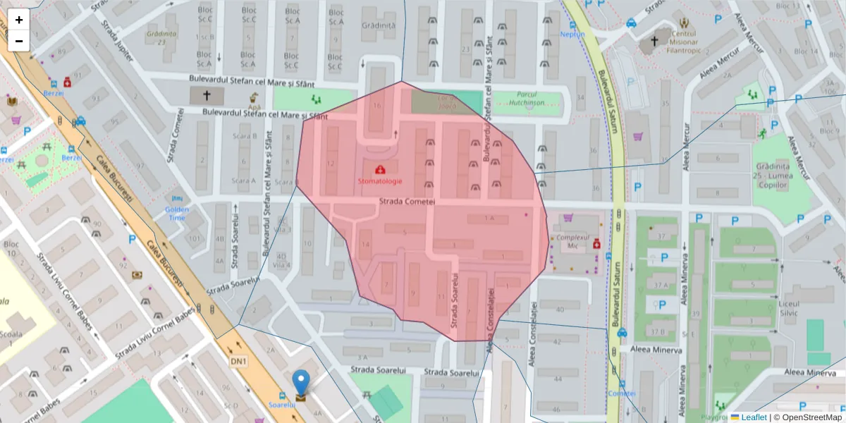 Hartă a codului poștal  și a codurilor poștale învecinate