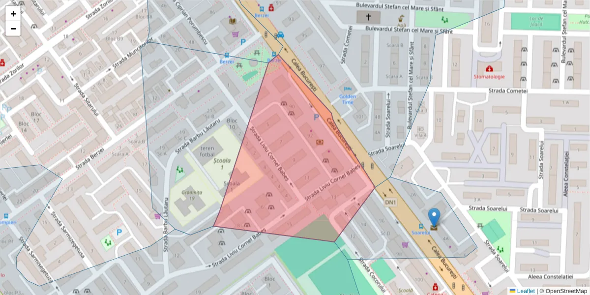 Hartă a codului poștal  și a codurilor poștale învecinate