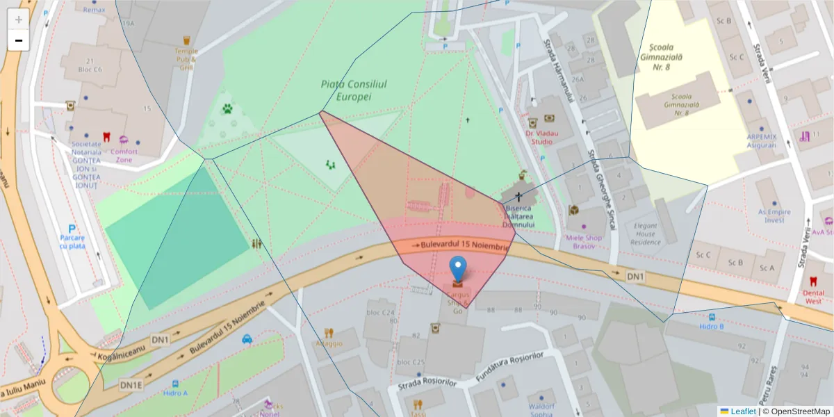 Hartă a codului poștal  și a codurilor poștale învecinate