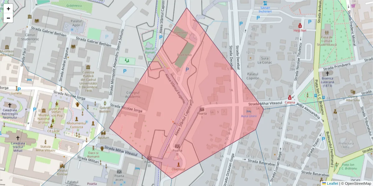 Hartă a codului poștal  și a codurilor poștale învecinate