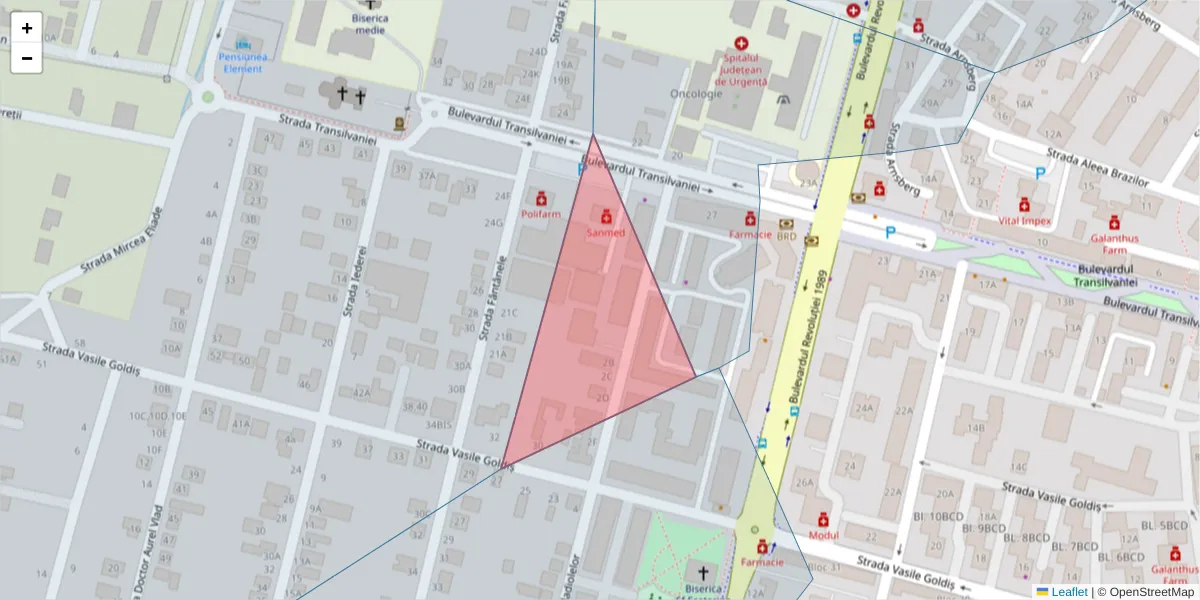 Hartă a codului poștal  și a codurilor poștale învecinate