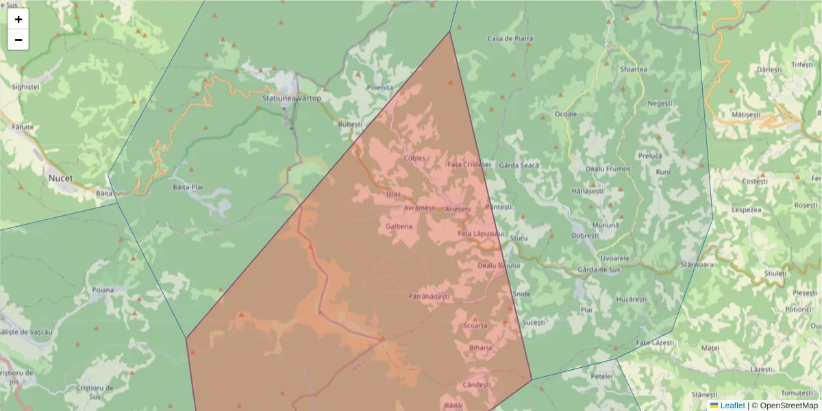 Hartă a codului poștal  și a codurilor poștale învecinate