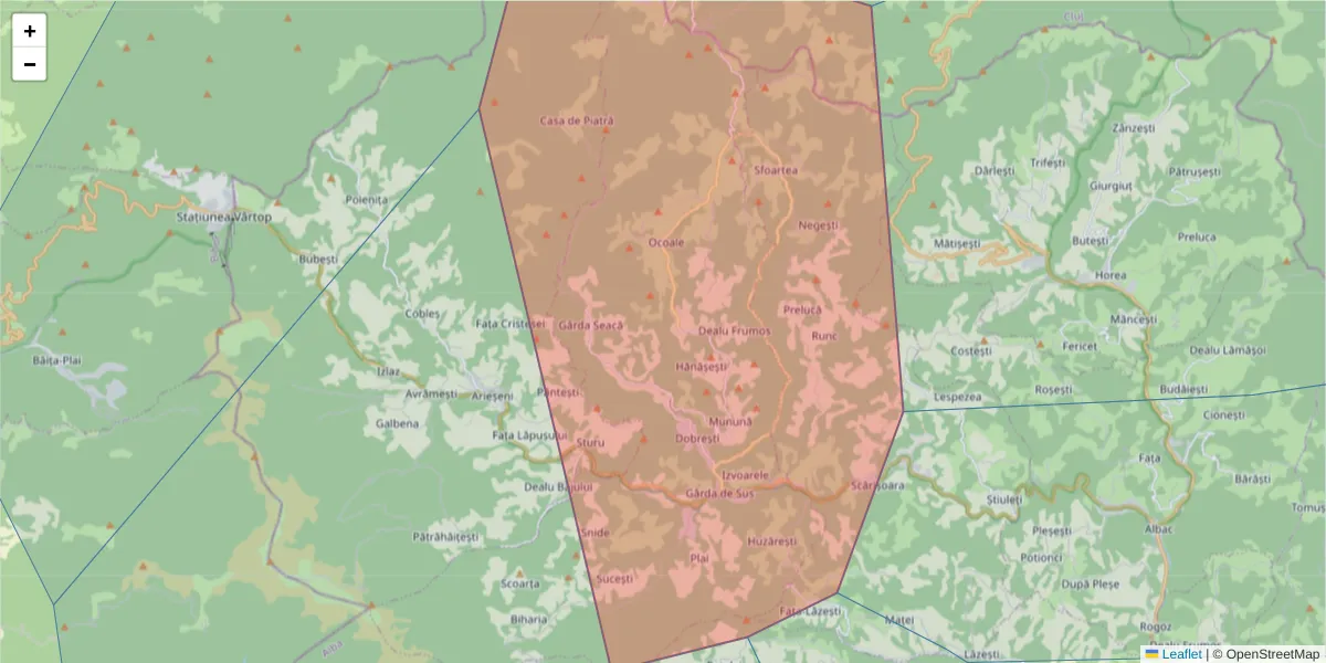 Hartă a codului poștal  și a codurilor poștale învecinate