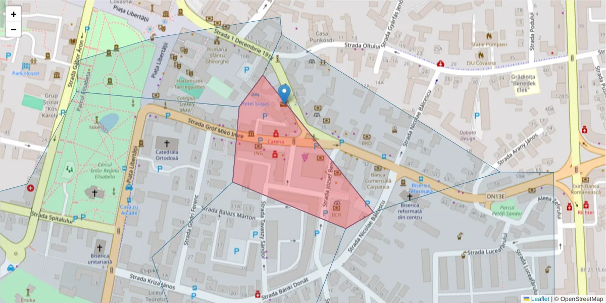 Hartă a codului poștal  și a codurilor poștale învecinate