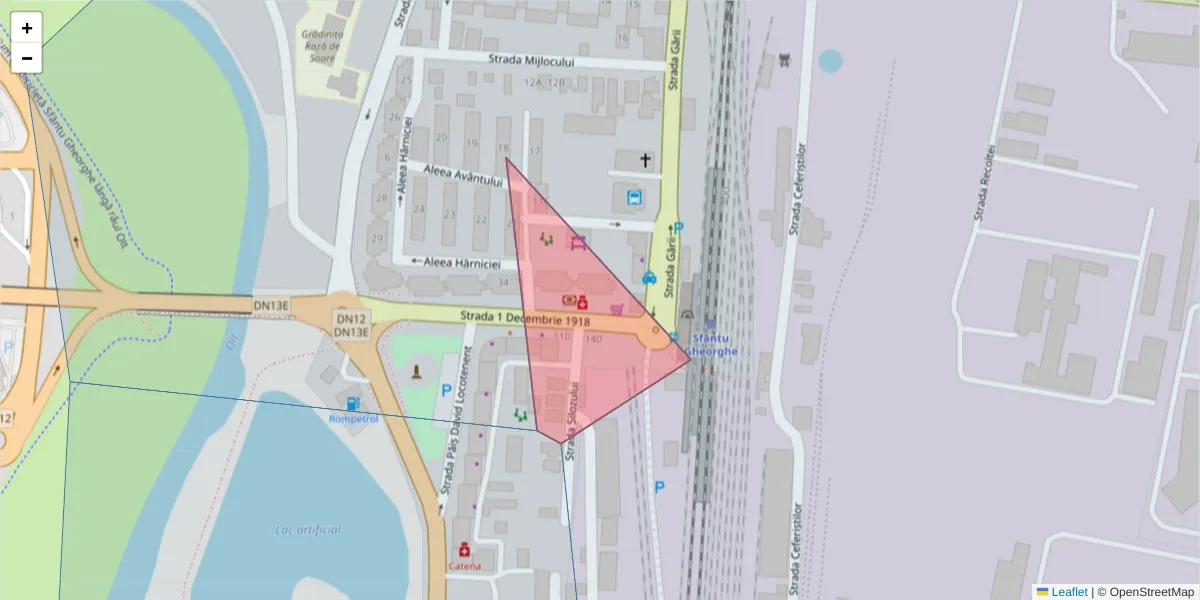 Hartă a codului poștal  și a codurilor poștale învecinate