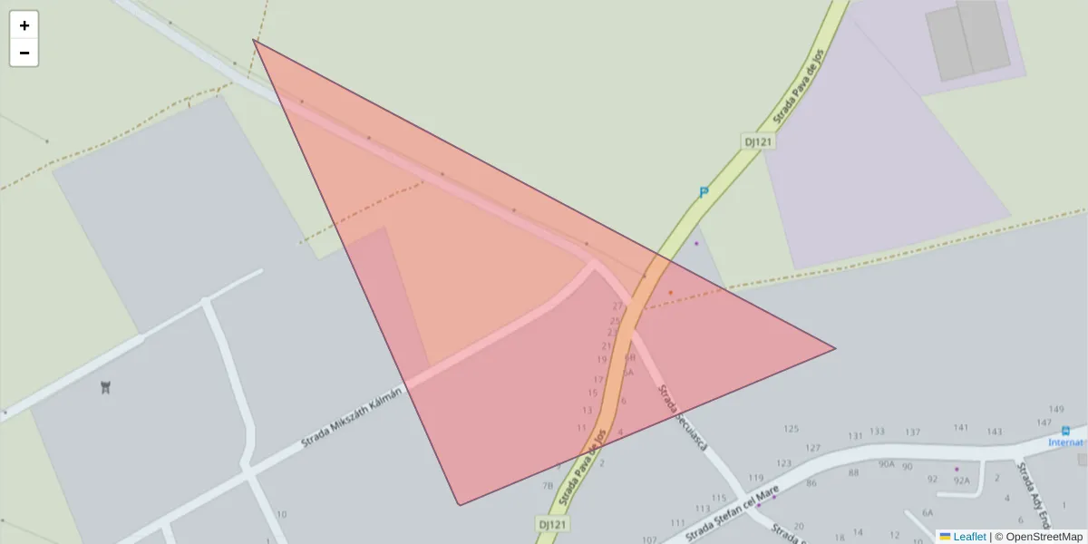 Hartă a codului poștal  și a codurilor poștale învecinate