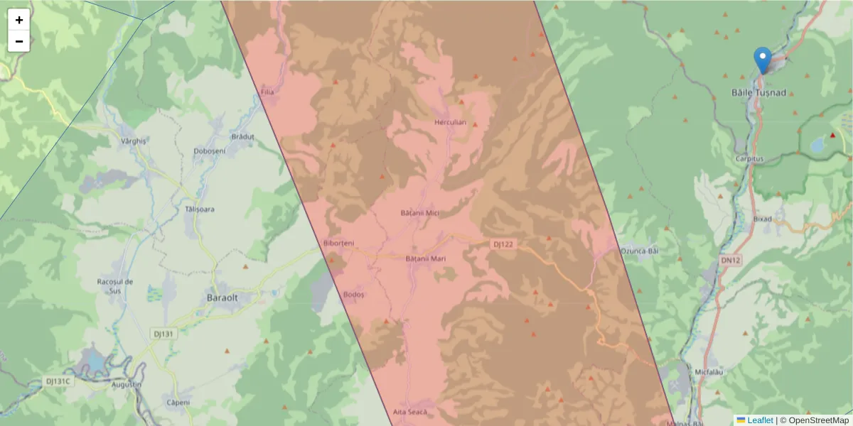 Hartă a codului poștal  și a codurilor poștale învecinate