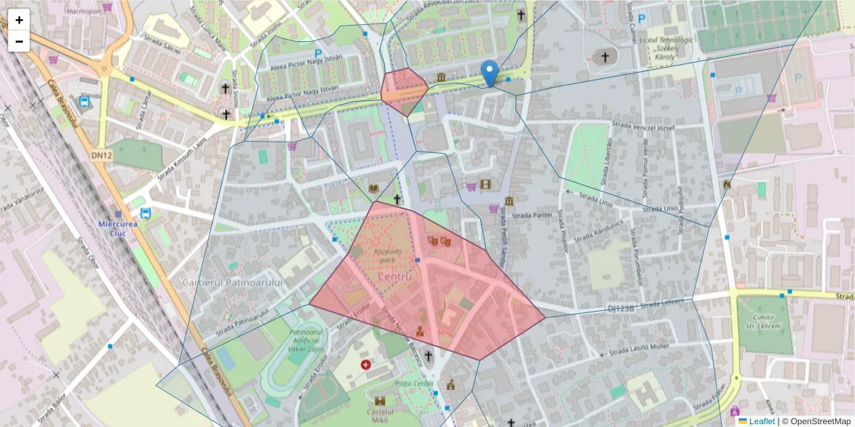 Hartă a codului poștal  și a codurilor poștale învecinate