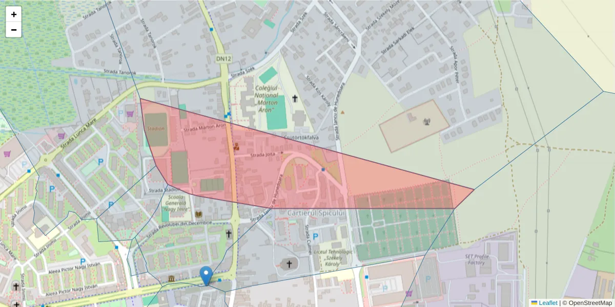 Hartă a codului poștal  și a codurilor poștale învecinate